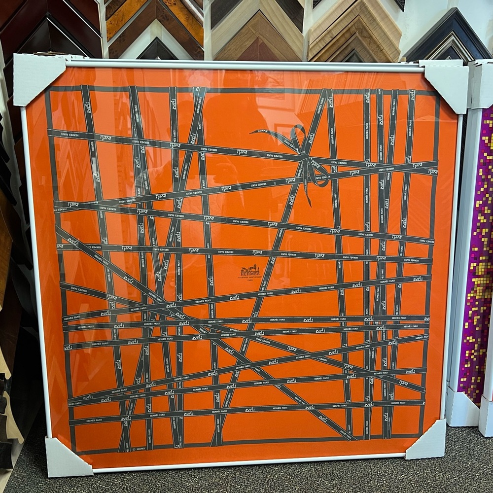 Hermes Bolduc (VTG) 90 cm Scarf / Professionally Framed